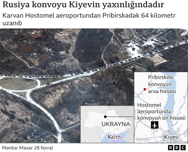 Rusiya konvoyu Kiyevin yaxınlığındadır