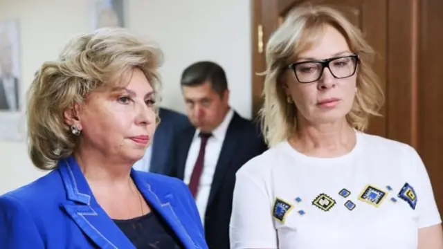 Український омбудсмен Людмила Денісова (праворуч) та російський омбудсмен Тетяна Москалькова (ліворуч)