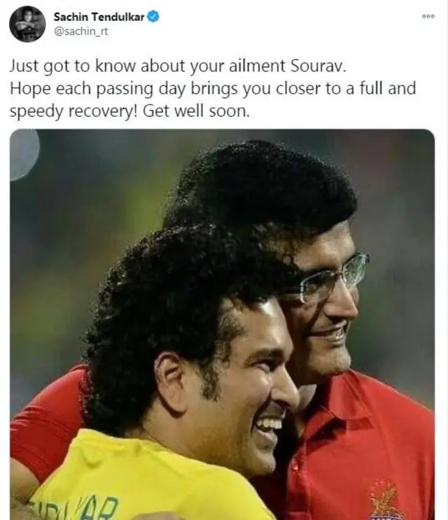 সাচিন টেন্ডুলকার একটি টুইটও করেছেন দ্রুত আরোগ্য কামনা করে।