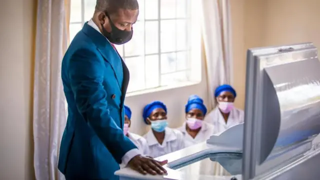 Prophet Bushiri stand by im daughter Israella Bushiri coffin