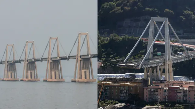 Puente Rafael Urdaneta, en Venezuela, y puente desplomado en Génova, Italia.