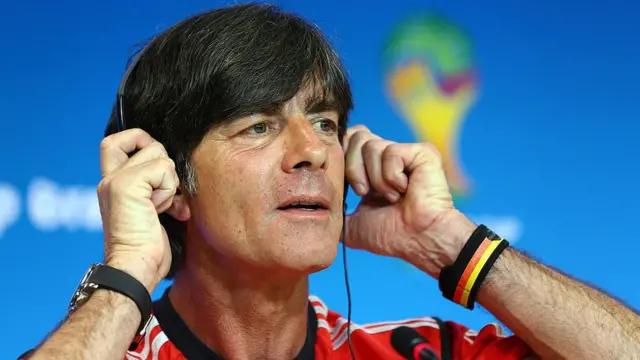 L'entraineur allemand Joachim Löw après sa victoire contre le Brésil, pays organisateur du Mondial 2014.