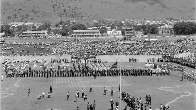 માર્ચ-1968માં મોરિશિયસની આઝાદી પછી સૈન્ય પરેડની તસવીર