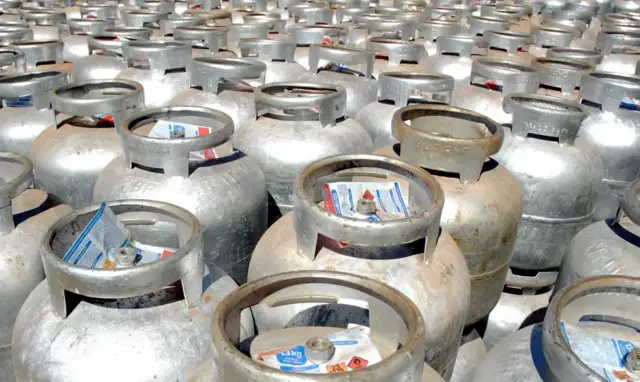 botijões de gás de cozinha