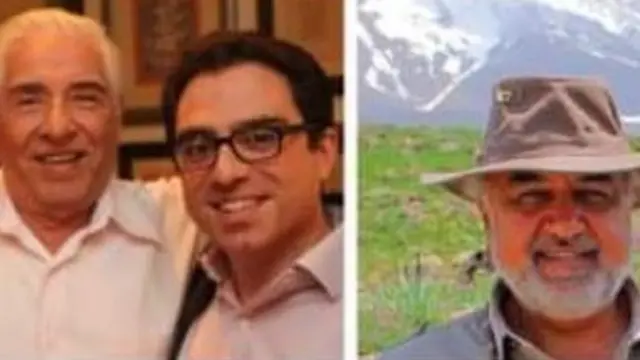 از راست مراد طاهباز، سیامک نمازی و پدرش محمدباقر نمازی