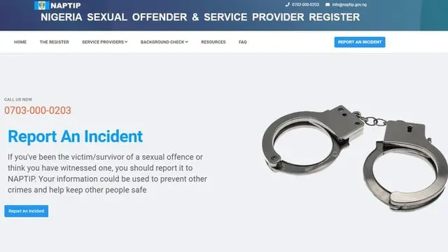 NAPTIP Sex Offender website