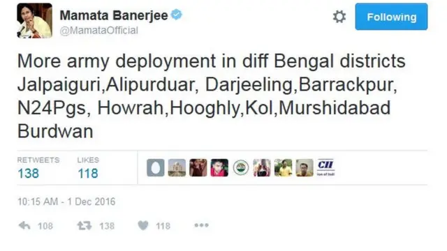 ममता ट्वीट