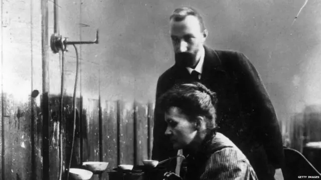 Marie Curie and her husband, Pierre Curie
