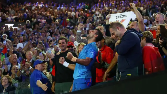 Slavlje Novaka Đokovića u boksu