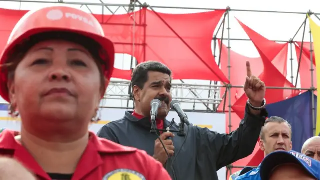 Nicolás Maduro hablando en el Día del Trabajador.
