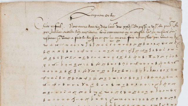 La carta codificada enviada por Carlos V