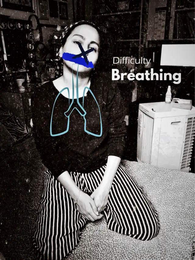 عهود کرنتین کې د ۱۵ ورځو وضعیت انځور کړی او بدن کې یې هغه ځایونه په نښه کړي چې درد یې ورته کاوه