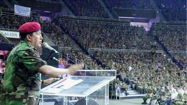 Hugo Chávez en el Poliedro de Caracas.