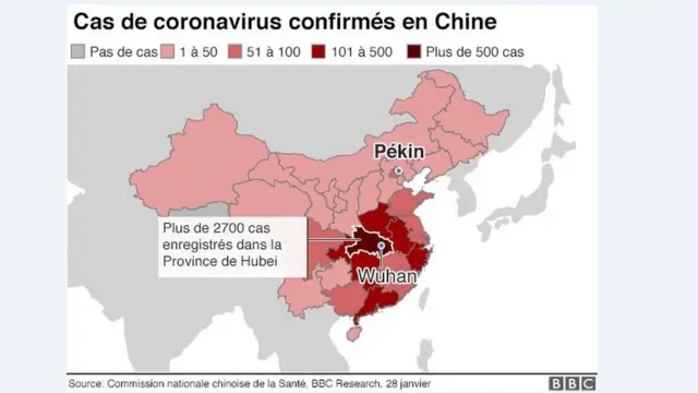 Cas de coronavirus en Chine