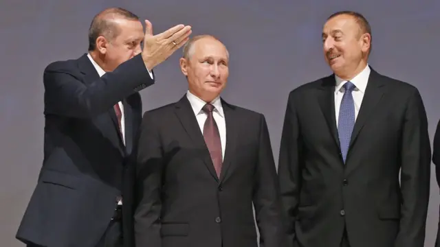 Recep Tayyip Erdoğan, Vladimir Putin, İlham Əliyev