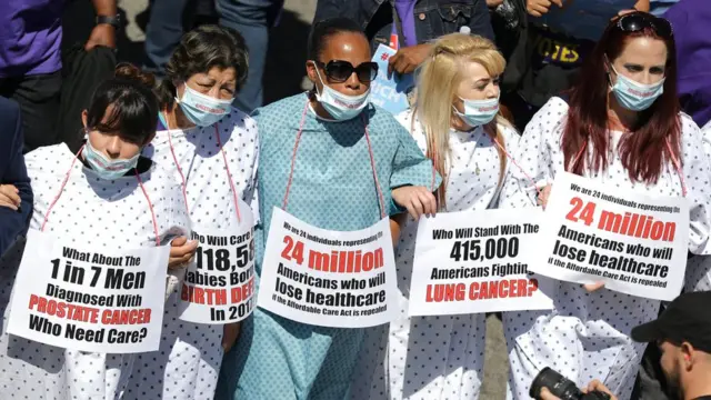 Protesta a favor de Obamacare