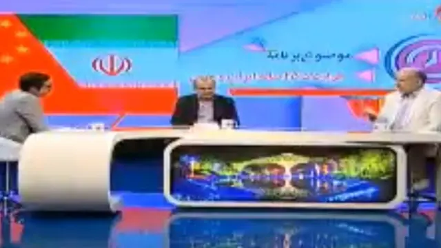 رییس اتاق بازرگانی ایران و چین (سمت راست) در تلویزیون گفت اینکه آقای لاریجانی به جای دولت با چین مذاکره کرده، "معنادار" است
