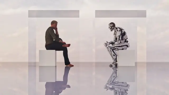 人類與機器人對話