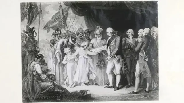 کارن والس نے پر امن تصفیے کے لیے ٹیپوکی تجویز قبول کر لی لیکن اس کے لیے سخت شرائط رکھیں۔
پہلی شرط یہ تھی کہ ٹیپو اپنی آدھی سلطنت انگریزوں کو دے دے۔ دوسری شرط یہ تھی کہ وہ تین کروڑ روپے معاوضہ ادا کرے اور اپنے دونوں بیٹوں کو اس وقت تک انگریزوں کے پاس یرغمال بنائے جب تک یہ رقم پوری نہ ہو جائے۔
