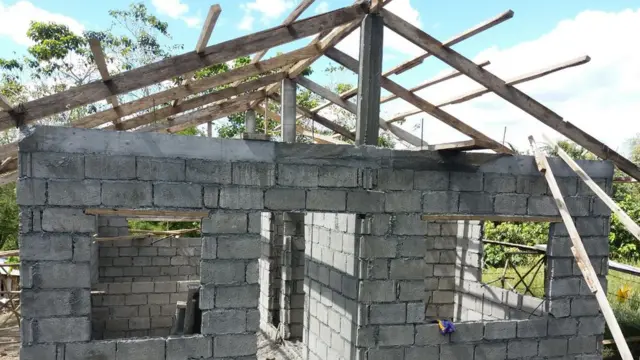 美兰妮与家人的新家正在施工中。