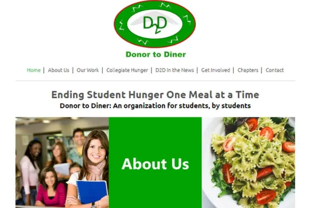 página web oficial de Donor to Diner.