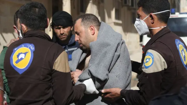 Afectado de un ataque químico en Khan Sheikhun, en el noroeste de Siria.