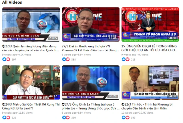 Các livestream trên Facebook của ông Lê Dũng Vova