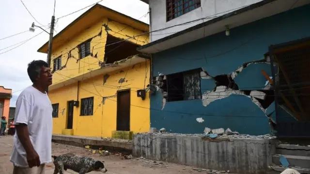 Casas dañadas en Juchitán, Oaxaca