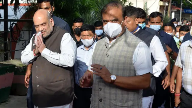 ভারতের স্বরাষ্ট্রমন্ত্রী অমিত শাহ ও আসামের মুখ্যমন্ত্রী হিমন্ত বিশ্বশর্মা