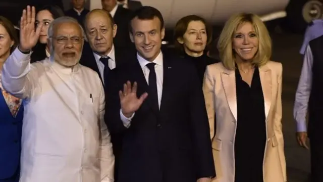 भारत के प्रधानमंत्री नरेंद्र मोदी और फ्रांस के राष्ट्रपति इमैनुएल मैक्रों
