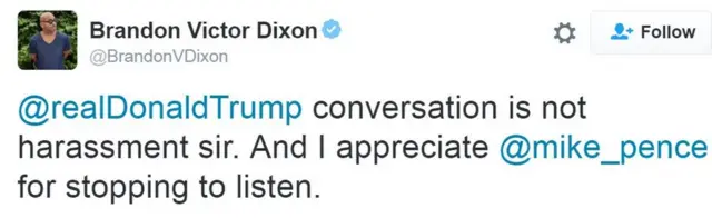 ब्रैंडन विक्टर डिक्सन का ट्वीट