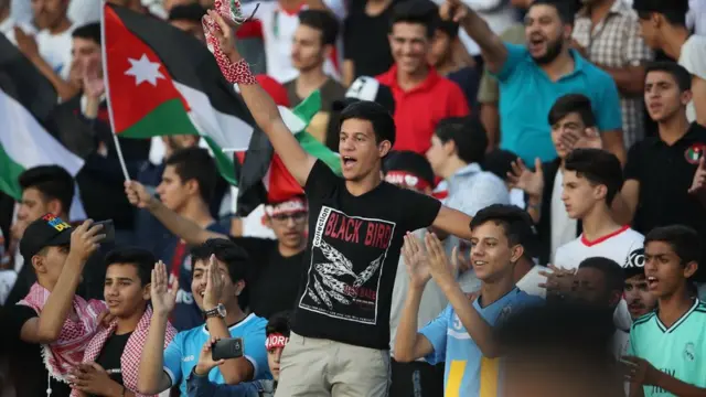 صورة من المباراة التي جمعت منتخبي الأردن والكويت ضمن التصفيات المشتركة المؤهلة الى نهائيات كأس العالم 2022 وكأس آسيا 2023.