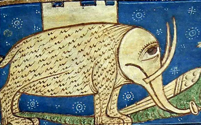 un elefante, como éste del Bestiario Divino de Guillaume le Clerc.