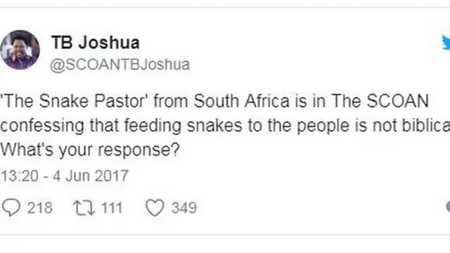 TB Joshua Twitter