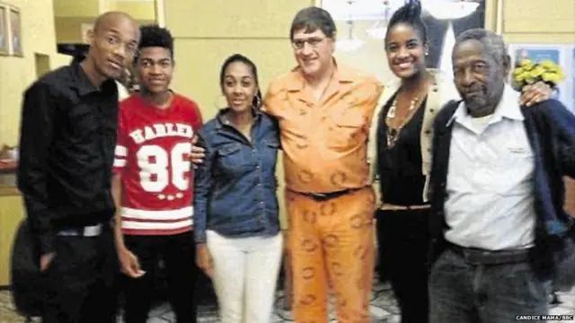 Candice and her family at the meeting with Eugene de Kock