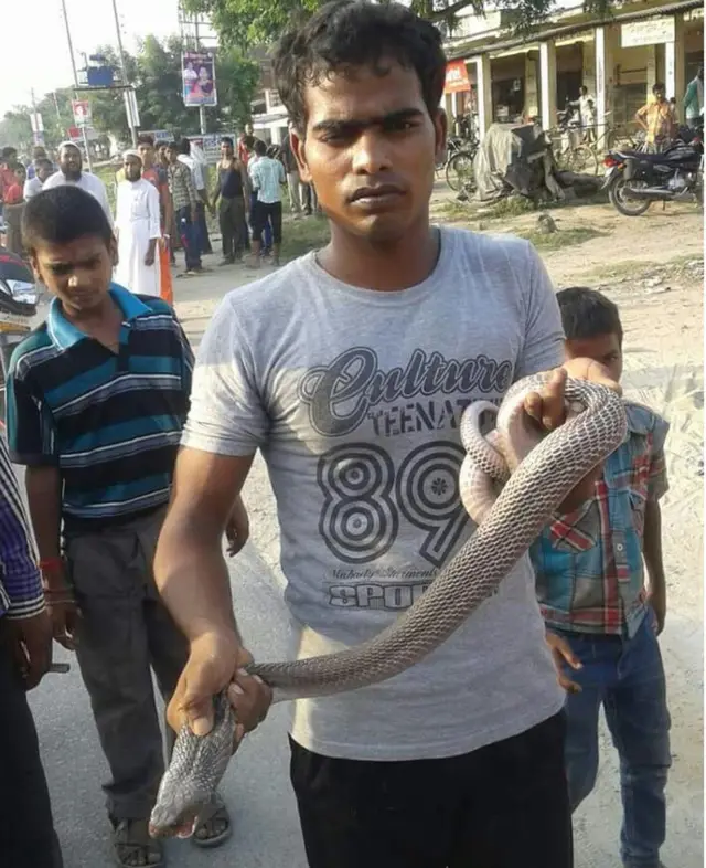 सांप के साथ छोटू नागराज