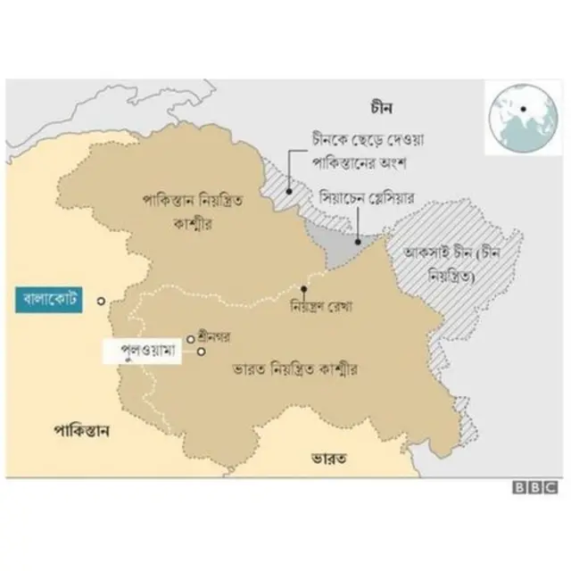 কাশ্মীরের বিভিন্ন অংশ নিয়ন্ত্রণ করছে ভারত, পাকিস্তান ও চীন