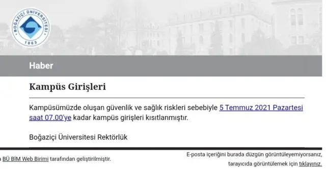 rektörlük duyurusunun görseli