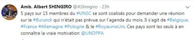 Ambasaderi Albert Shingiro uhagarariye u Burundi muri ONU