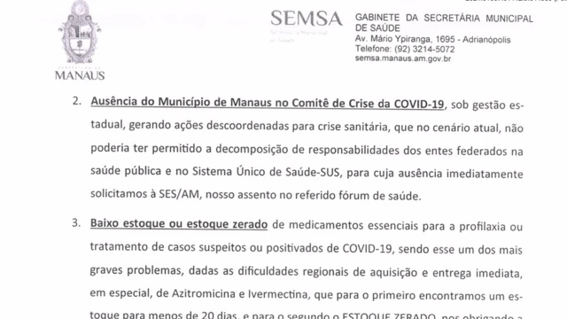 ofício enviadoestrategia 100 roleta14estrategia 100 roletajaneiro ao Ministério da Saúde pela Secretariaestrategia 100 roletaSaúdeestrategia 100 roletaManaus diz que ivermectina e azitromicina são "medicamentos essenciais" para tratar covid-19