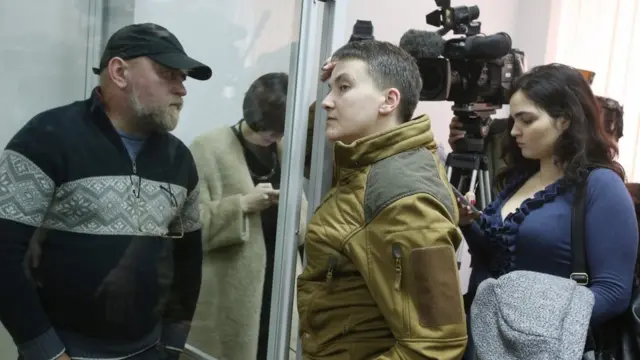 Надежда Савченко и Владимир Рубан в суде