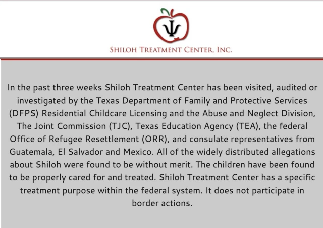 El comunicado del centro Shiloh