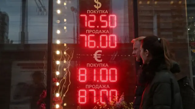 Курс валют в Москве - снимок сделан 9 марта