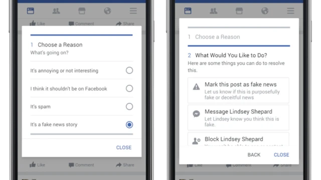facebook在举报页面最下面增加了举报假新闻的选项。
