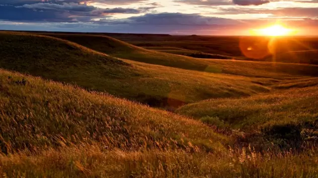 Закат в прерии Канзаса