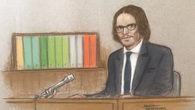 Джонни Депп на суде в Лондоне в июле 2020 года