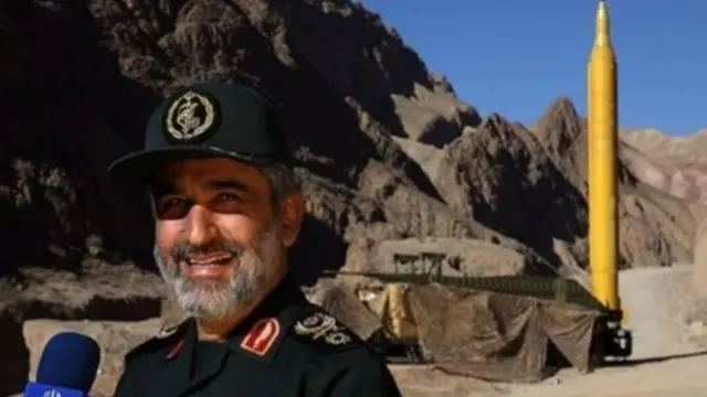 امیرعلی حاجی زاده فرمانده نیروی هوافضای سپاه پاسداران. ایران به فاصله کوتاهی پس از توافق برجام دست به آزمایش موشک بالستیک زد