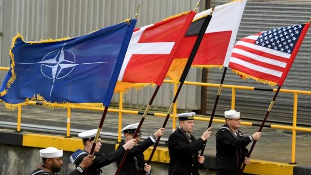 Флаги НАТО, США и европейских стран