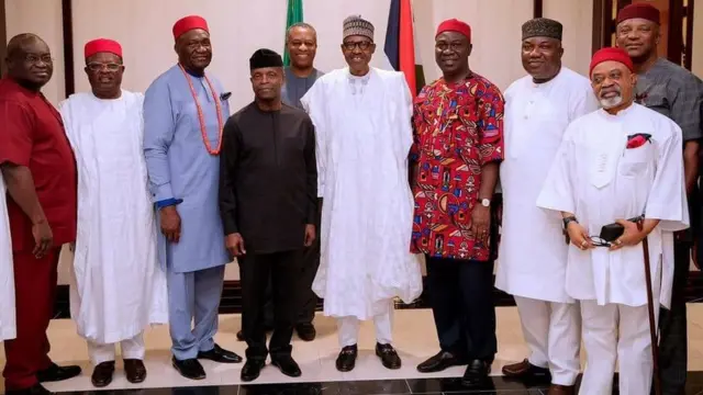 Ụfọdụ ndị ndu mpaghara ala Igbo na onyeisiala Muhammadu Buhari na Osote ya bụ Yemi Osinbajo