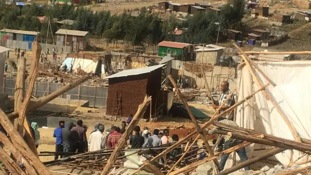 በለገጣፎ ለገዳዲ የፈረሱ ቤቶች